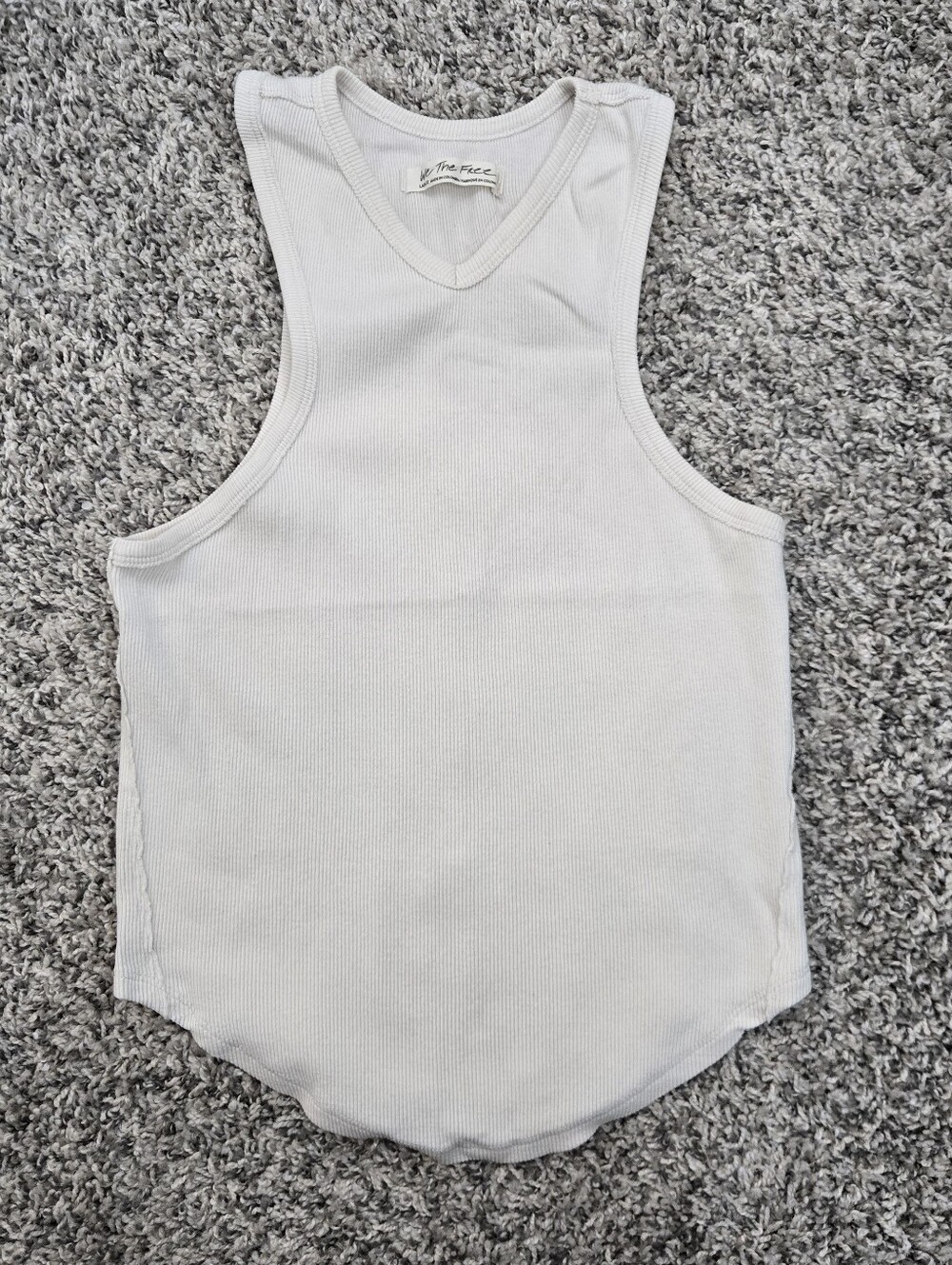 White We the Free Ribbed Tank Top